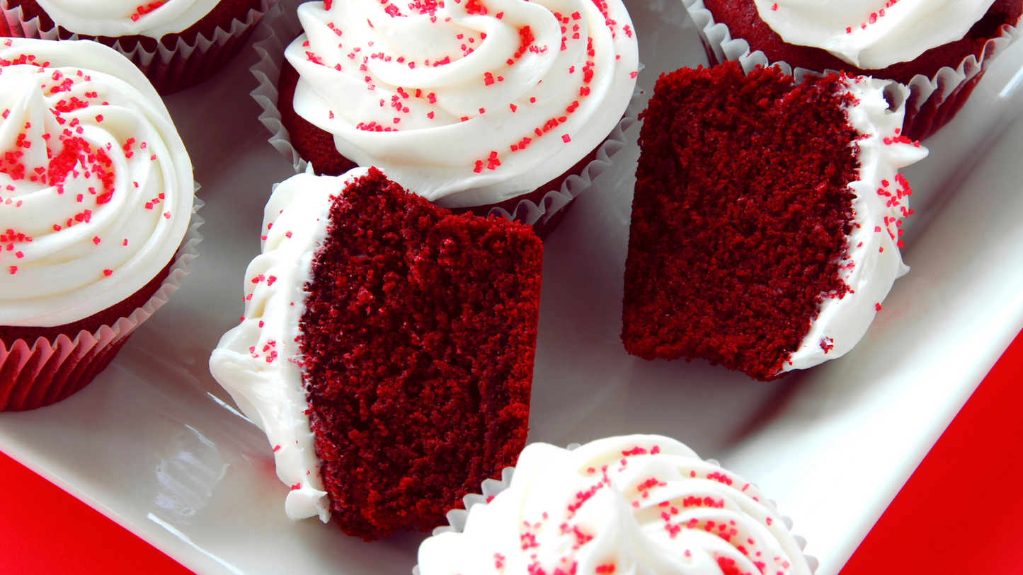 Red Velvet cupcakes with cream cheese frosting (12)